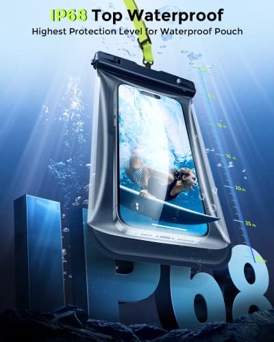 אוניברסלי עמיד למים טלפון פאוץ [ספוג לצוף + מסך מגע מתחת למים] אייפ68 עמיד למים טלפון מקרה עבור חוף מתחת למים